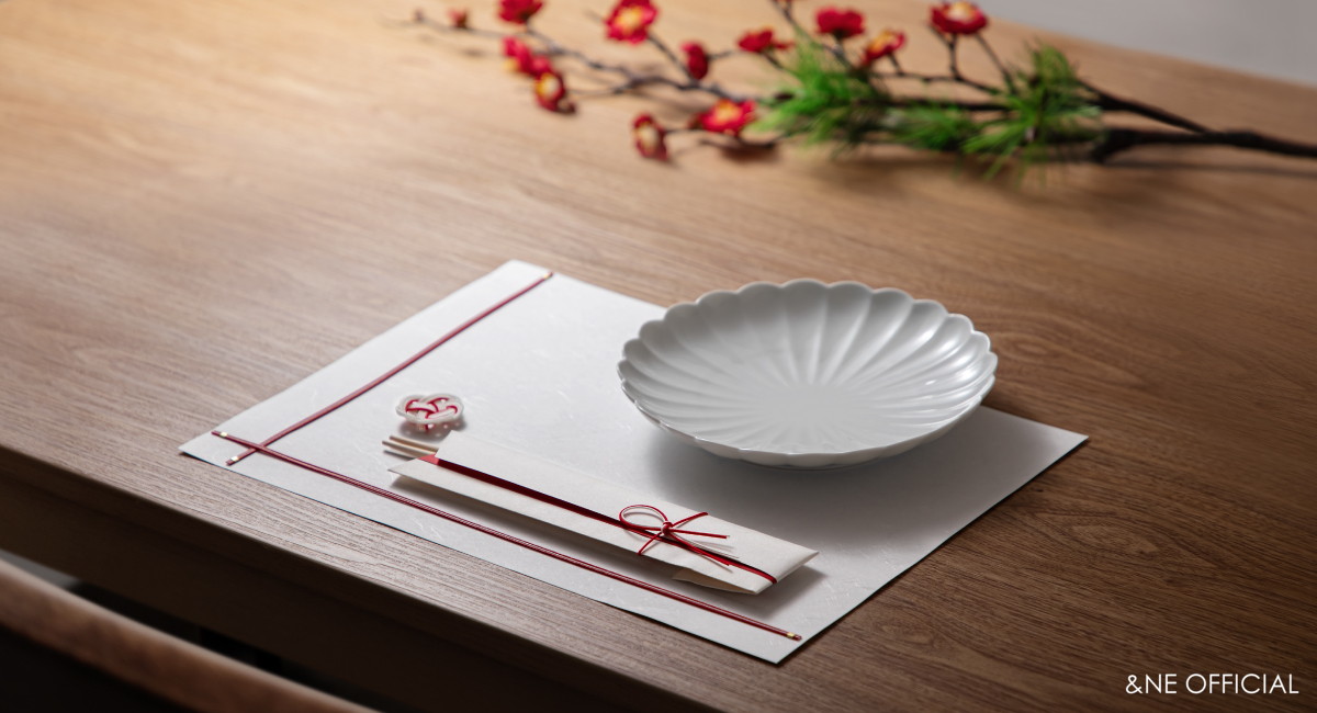 ハレとケ　飯田水引　敷紙・箸・箸置きセット