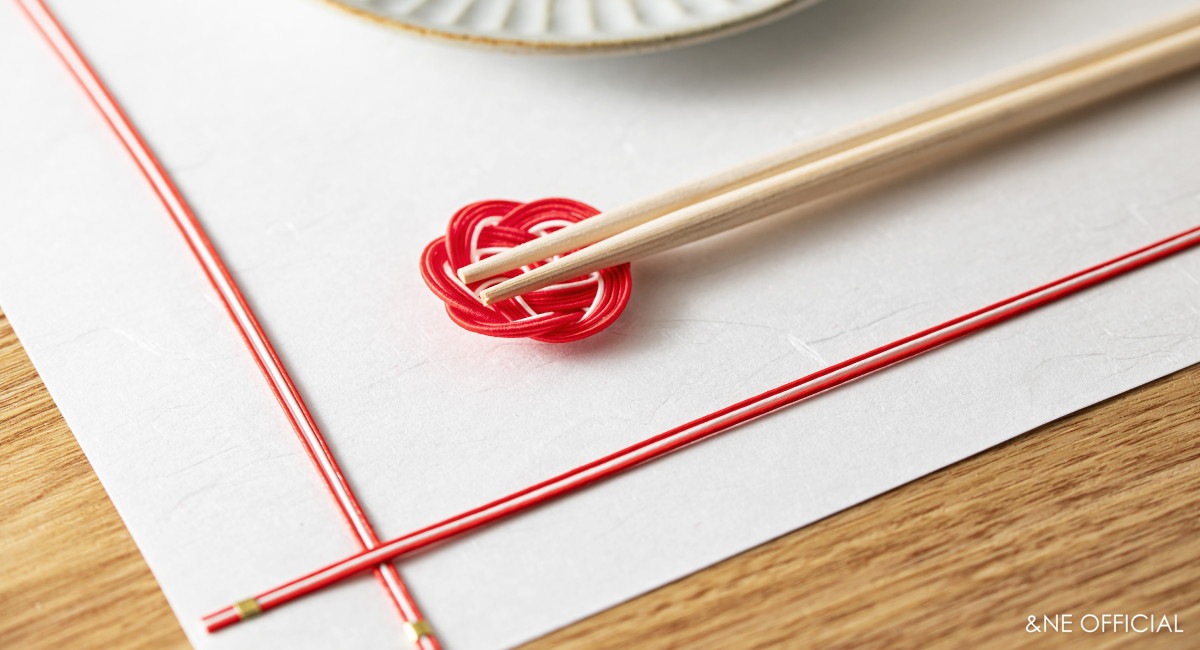 ハレとケ　飯田水引　敷紙・箸・箸置きセット