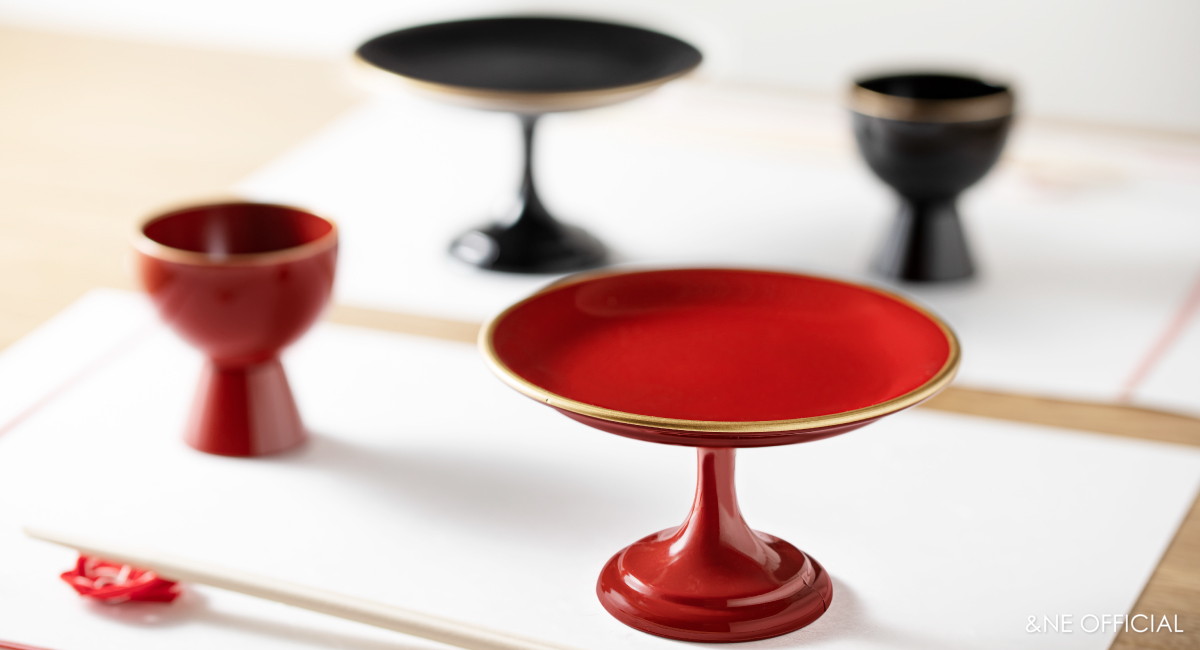 ハレとケ　越前塗り　高台祝い皿