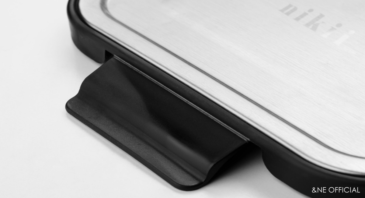 nikii 耐熱ガラス保存容器(ステンレス蓋)S ブラック