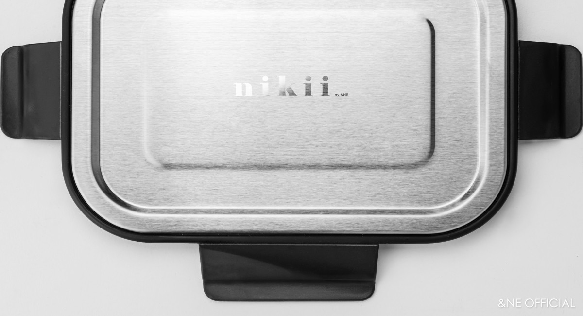 nikii 耐熱ガラス保存容器（ステンレス蓋）M ブラック