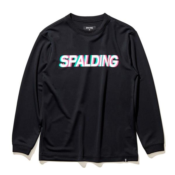 スポルディング （SPALDING）　SJT22170　1000　バスケットボール　ジュニア ロングスリーブＴシャツ レイヤーロゴ　22FW