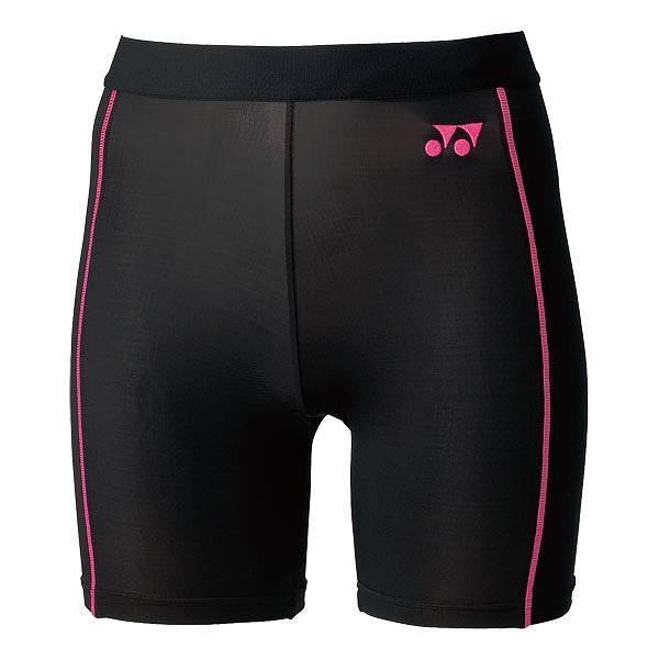 ＜ネコポス発送＞ Yonex（ヨネックス）　ハーフスパッツ（レディース）　STBF2502　ボディケア　ブラック/ピンク  13SS