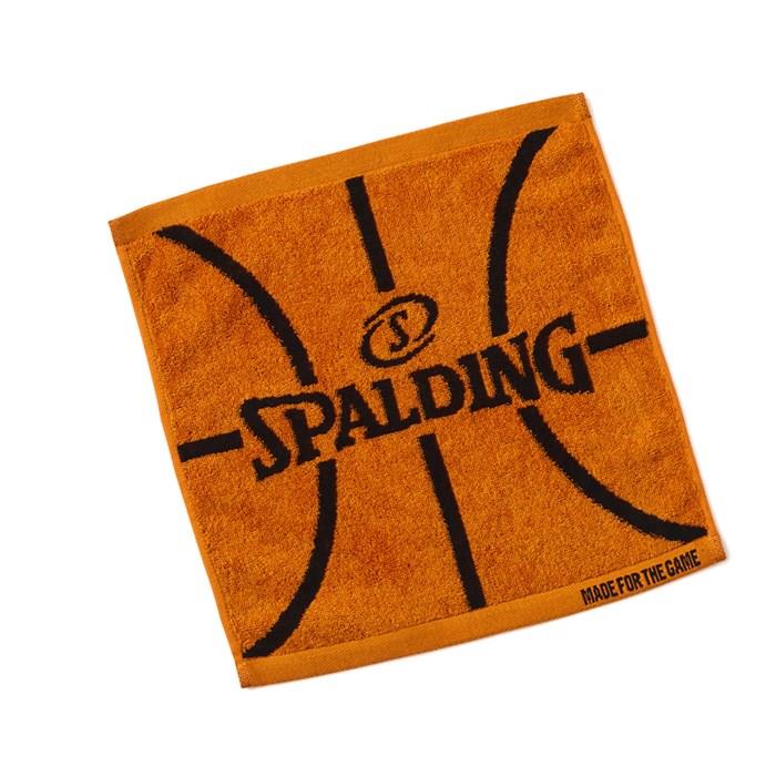 ＜ネコポス発送＞ SPALDING（スポルディング）　SAT211250　バスケットボール　ジャカード スクエア タオル ボールモチーフ オレンジ　24FW