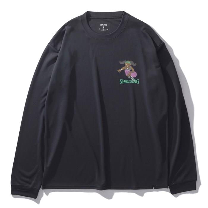 ＜ネコポス発送＞ SPALDING（スポルディング）　SMT24113　1000　バスケットボール　ロングスリーブ Tシャツ ビーグル レッツ プレイ フープス　24FW