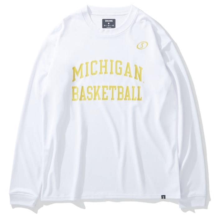 ＜ネコポス発送＞ SPALDING（スポルディング）　SMT24126M　2000　バスケットボール　ロングスリーブTシャツ ミシガン バスケットボール アーチロゴ　24FW