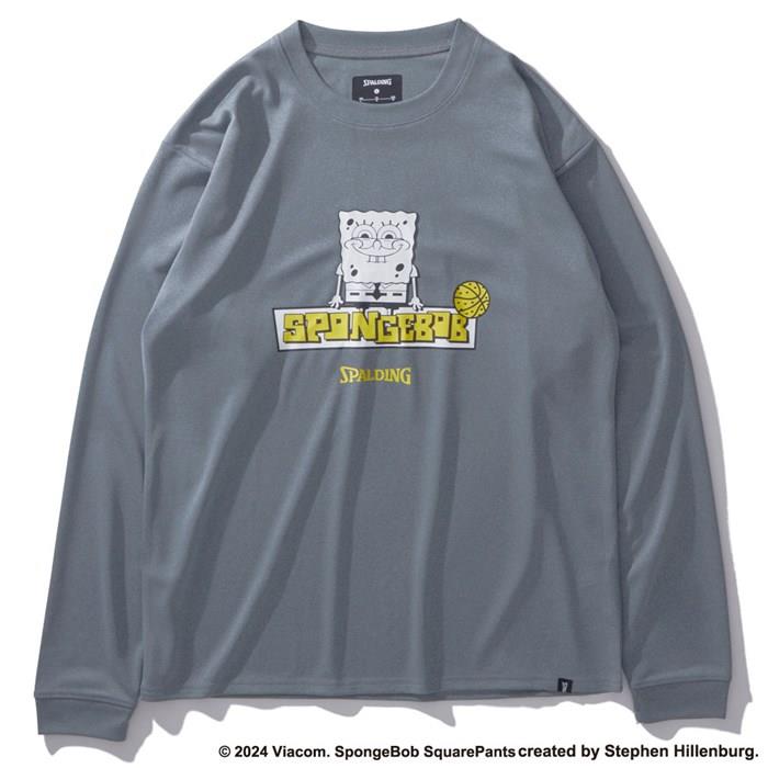 ＜ネコポス発送＞ SPALDING（スポルディング）　SMT24139S　1800　バスケットボール　ロングスリーブTシャツ スポンジ・ボブ イエロー　24FW