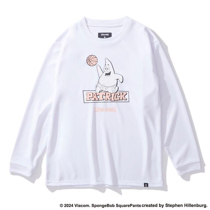 ＜ネコポス発送＞ SPALDING（スポルディング）　SJT24165S　2000　バスケットボール　ジュニア ロングスリーブTシャツ パトリック スター ピンク　24FW