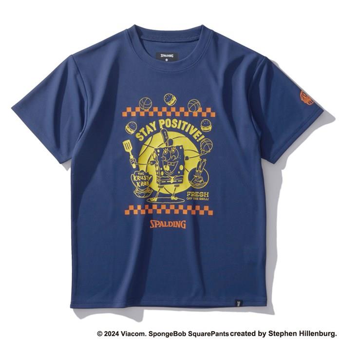 ＜ネコポス発送＞ SPALDING（スポルディング）　SJT24166S　5400　バスケットボール　ジュニア Tシャツ スポンジ・ボブ フレッシュ オフ ザ グリル　24FW