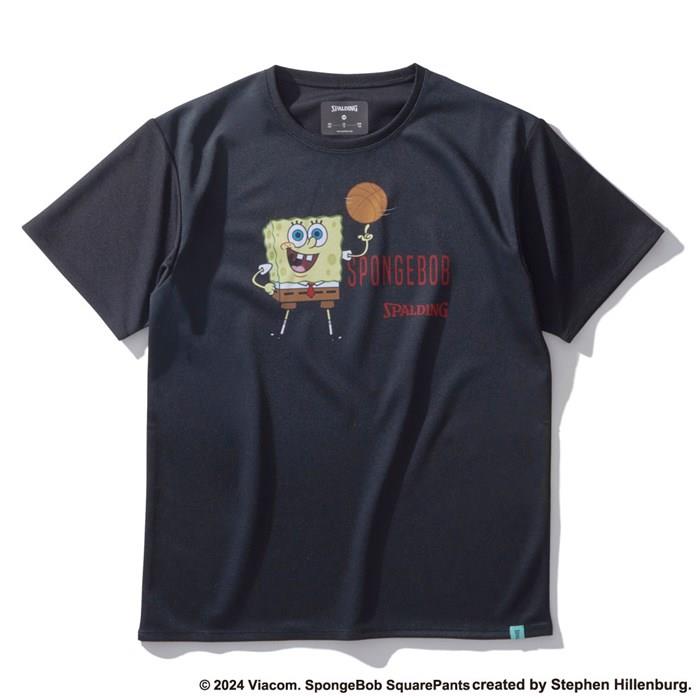 ＜ネコポス発送＞ SPALDING（スポルディング）　SJT24171S　1000　バスケットボール　ジュニア Tシャツ スポンジ・ボブスピニング バスケットボール　24FW