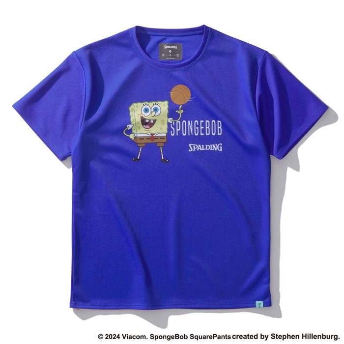 ＜ネコポス発送＞ SPALDING（スポルディング）　SJT24171S　5800　バスケットボール　ジュニア Tシャツ スポンジ・ボブスピニング バスケットボール　24FW