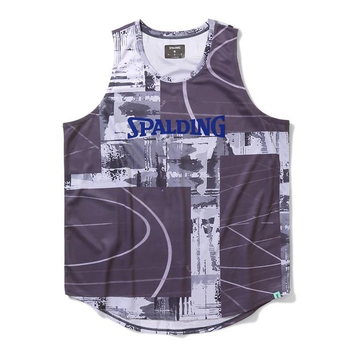 ＜ネコポス発送＞ SPALDING（スポルディング）　SMT24002　1200　バスケットボール　タンクトップ トップ オブ ザ キー コラージュ　24SS