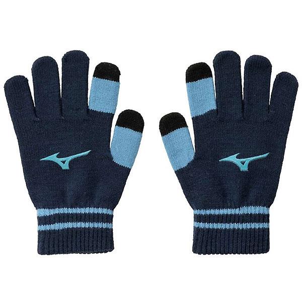 ＜ネコポス発送＞ ミズノ（MIZUNO）　12JYBA5127　野球　ジュニア ニット手袋 （タッチパネル対応）　24AW