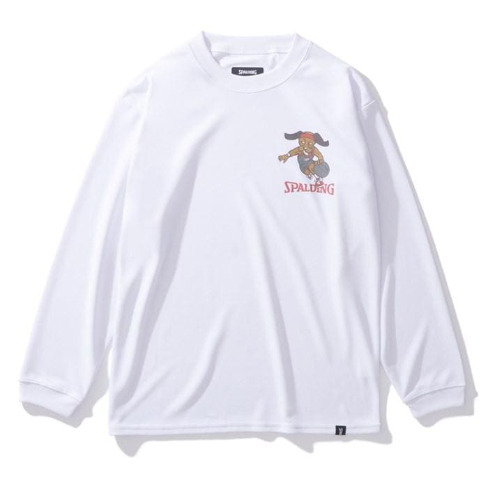 ＜ネコポス発送＞ SPALDING（スポルディング）　SJT24163　2000　バスケットボール　ジュニア ロングスリーブ Tシャツ レッツ プレイ フープス　24FW