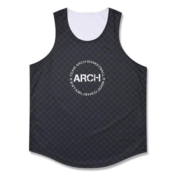 ＜ネコポス発送＞ ARCH（アーチ）　T225104  BLKWHT　バスケットボール　タンクトップ  checkered rev. tank DRY　25SS