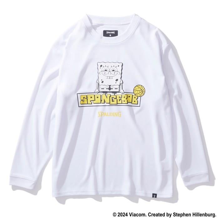 ＜ネコポス発送＞ SPALDING（スポルディング）　SJT24164S　2000　バスケットボール　ジュニア ロングスリーブTシャツ スポンジ・ボブ イエロー　24FW