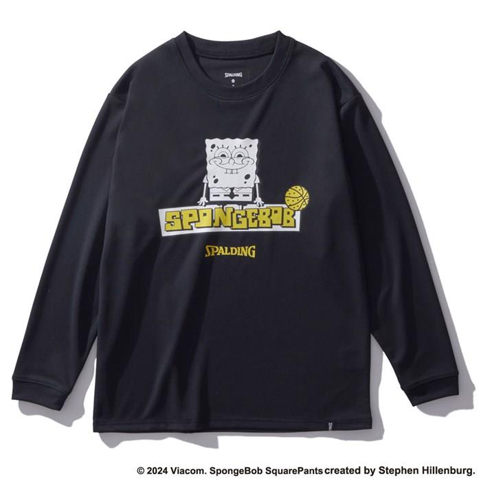 ＜ネコポス発送＞ SPALDING（スポルディング）　SJT24164S　1000　バスケットボール　ジュニア ロングスリーブTシャツ スポンジ・ボブ イエロー　24FW