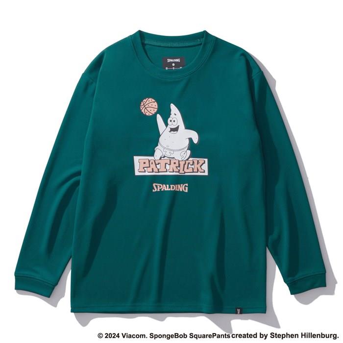 ＜ネコポス発送＞ SPALDING（スポルディング）　SJT24165S　2700　バスケットボール　ジュニア ロングスリーブTシャツ パトリック スター ピンク　24FW
