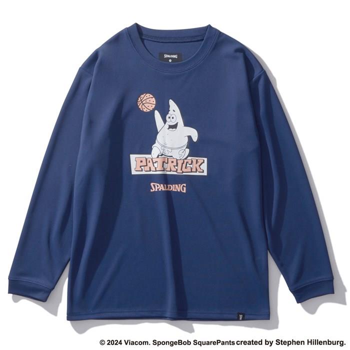 ＜ネコポス発送＞ SPALDING（スポルディング）　SJT24165S　5400　バスケットボール　ジュニア ロングスリーブTシャツ パトリック スター ピンク　24FW