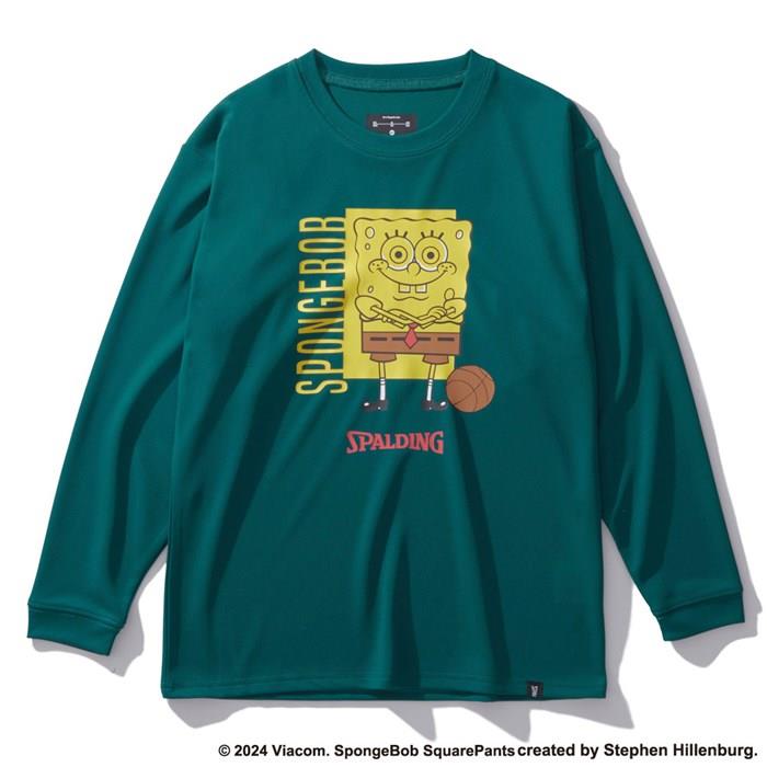 ＜ネコポス発送＞ SPALDING（スポルディング）　SJT24167S　2700　バスケットボール　ジュニア ロングスリーブTシャツ スポンジ・ボブ バスケットボール フリーク　24FW