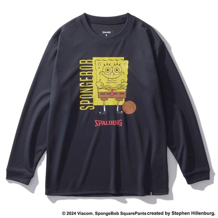 ＜ネコポス発送＞ SPALDING（スポルディング）　SJT24167S　1000　バスケットボール　ジュニア ロングスリーブTシャツ スポンジ・ボブ バスケットボール フリーク　24FW