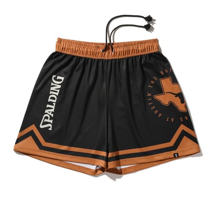 ＜ネコポス発送＞ SPALDING（スポルディング）　SMP25035TX　1000　バスケットボール　テキサス ステートマーク ラウンドロゴ ジャージーショーツ　25SS