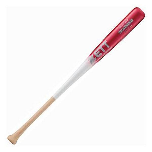 ZETT 木製トレーニングバット ピンクカラー85cm/1000g平均
