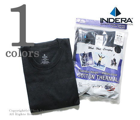 インデラ INDERA MILLS サーマル ロンT ブラック ハニカム構造