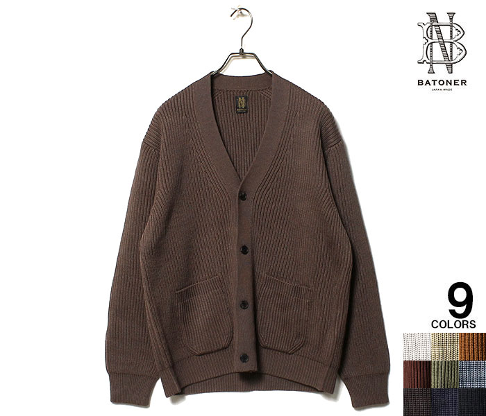 Хȥʡ BATONER ֥˥å Vͥå ǥ   RIB V-NECK CARDIGAN (BN-20FM-035)