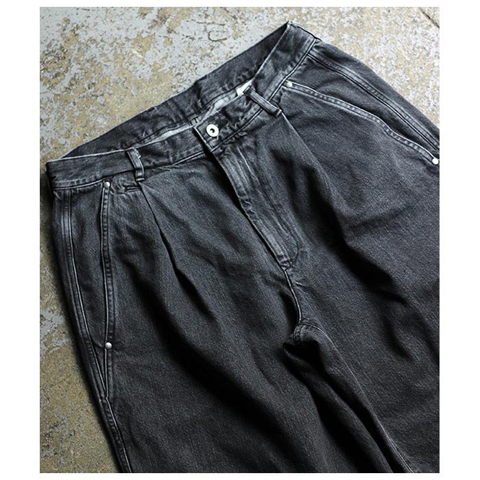 ����ƥꥢ ULTERIOR ������ɥǥ˥� �磻�ɥѥ�� �桼���ɥ֥�å� OLD DENIM WIDE PANTS USED BLACK (ULPT48-GC144B-S)