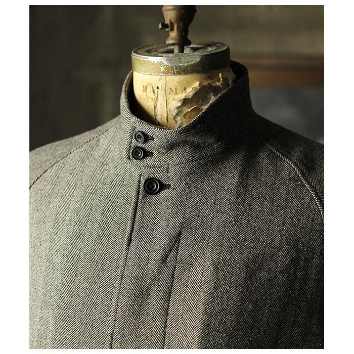 ����ƥꥢ ULTERIOR �����륷�륯 �إ��ܡ��� �ϥ��ȥ󥳡��� WOOL SILK HERINGBONE HARRINGTON COAT (ULCT17-GC135-A)