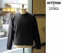 インテリム INTERIM アンドフェブ別注 カシミヤ100％ ネイビー クルーネック セーター CASHMERE 100 CREW NECK SWEATER NAVY (IT23A049-NAVY)