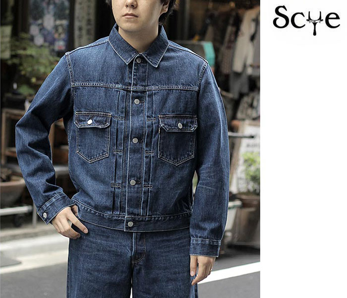SCYE ���� 2nd ������ ��������å� �ǥ˥� �桼���� �����å��� �ȥ�å��� ���㥱�å� Selvedge Denim Used Wash Trucker Jacket 2 (5723-63550)
