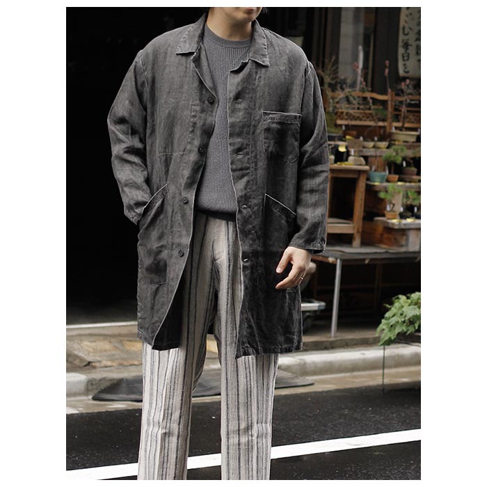 orSlow ����������  ����åץ����� ���㥳���륰�졼 SHOP COAT CHARCOAL GRAY (01-6039-60)