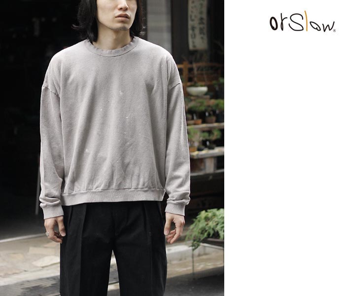 orSlow   ޡ˥å  å ơ ե˥å 饤ȥ졼 SUMMER KNIT VINTAGE FINISHED  LIGHT GRAY (03-0040-B62)