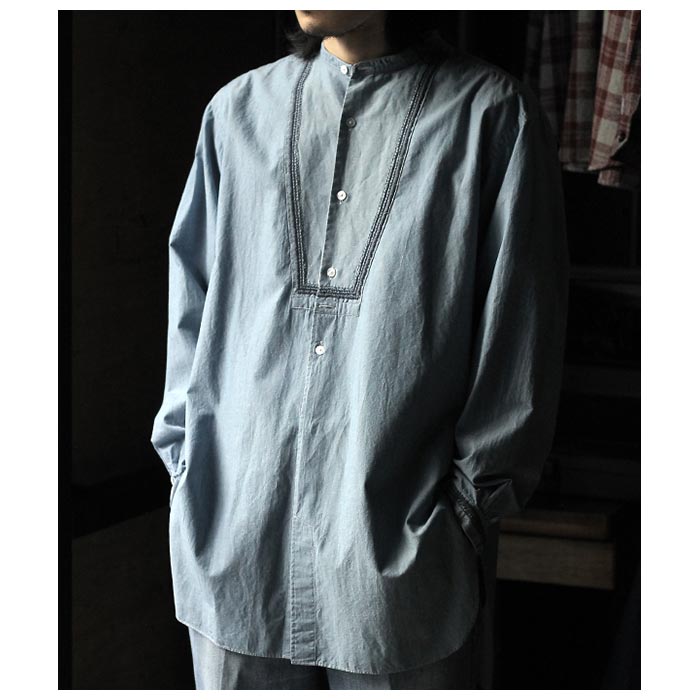  SARTO åȥ 󥬥꡼ ɥ顼   COTTON DUNGAREE STAND COLLAR LONG SHIRT (241-11001)