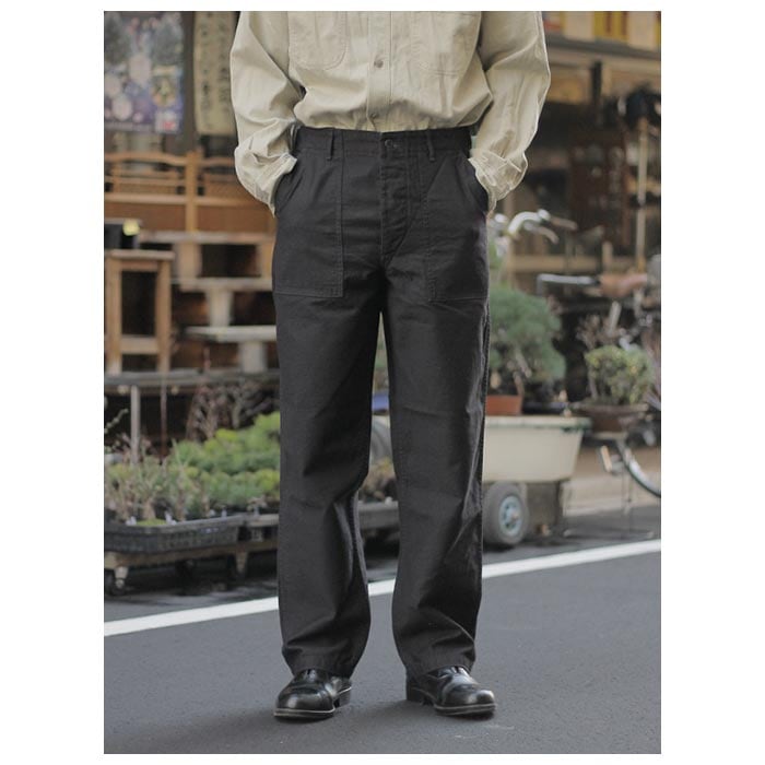 ͽ(Ϥͽ 9ʹ) orSlow  եƥѥ 5002 ٥ѥ 쥮顼եå ֥å US ARMY FATIGUE PANTS Button Fly BLACK (01-5002-61-RESERVE)