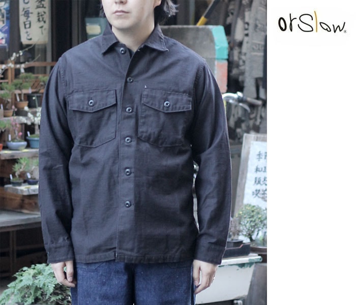 ͽ(Ϥͽ 9ʹ) orSlow  桼ƥƥ ֥å ߥ꥿꡼ 㥱å US ARMY SHIRT BLACK (03-8045-61-RESERVE)