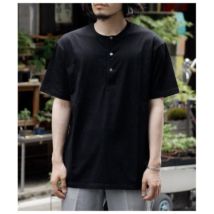  SARTO ץߥ åȥ 㡼   إ꡼ͥå ȾµT PREMIUM COTTON JERSEY Ladder seam Henley Neck S/S (241-14005)
