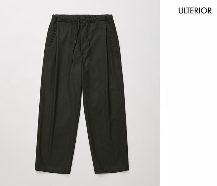 ����ƥꥢ ULTERIOR �����ѡ��ե����� ����������å� �ɥ������ȥ�� �ѥ�� SUPER FINE WOOL CHECKED DRAWSTRING PANTS (ULPT58-HC176-B)