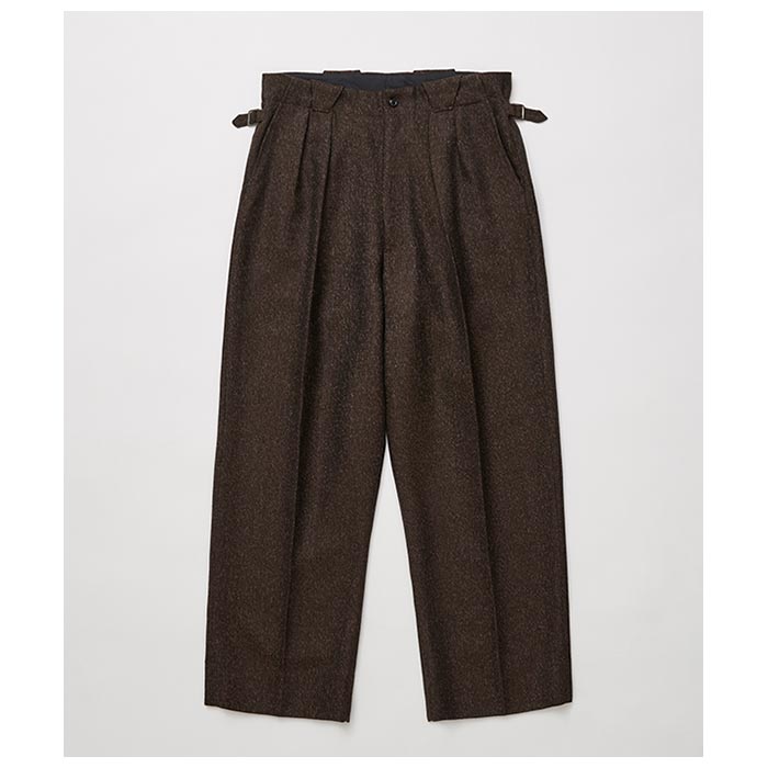 ƥꥢ ULTERIOR 󥸥  ĥ륿å ȥ饦 MELANGE CHAIN TWILL TUCKED TROUSERS (ULPT57-HC175-B)
