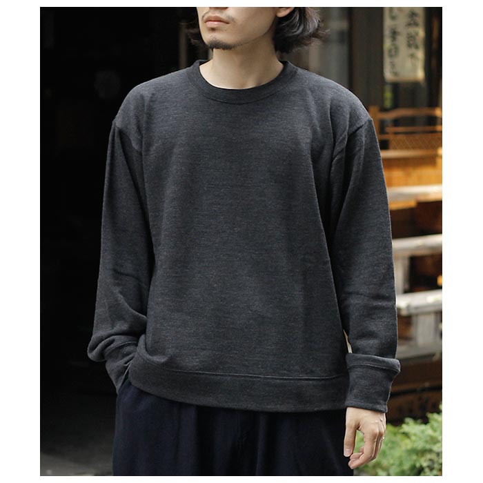 �ߥå��� MITTAN �����ѡ�120's ������΢�ӥȥ졼�ʡ� ���롼�ͥå� �������å� Super120's WOOL SWEAT (T-15)