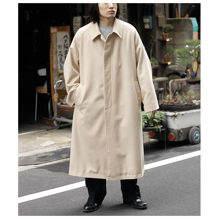 ����ƥ�� INTERIM �饤�ȥ��ȥ� ������ �ϥ��ѡ��ӥå� �٥�ƥåɥ����� LIGHT MELTON CAMEL HYPER BIG BELTED OVER COAT (IT24A003)