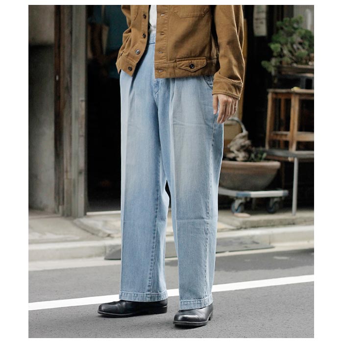  SARTO åȥ ǥ˥ 2å 磻ɥѥ COTTON DENIM TUCKED WIDE PANTS (242-16005)