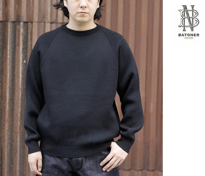 Хȥʡ BATONER ֥ե롼ͥå SOLID WOOL W-FACE CREW NECK (BN-24FM-045)
