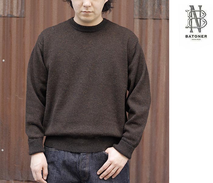 Хȥʡ BATONER ٥ӡ ѥ  ŷ 롼ͥå BABY ALPACA KURUMI TENJIKU CREW NECK (BN-24FM-046)