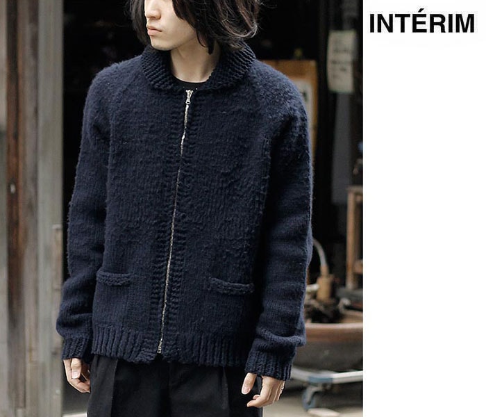 インテリム INTERIM ハンドニット ヤク モヘア ネイビー ハイパー