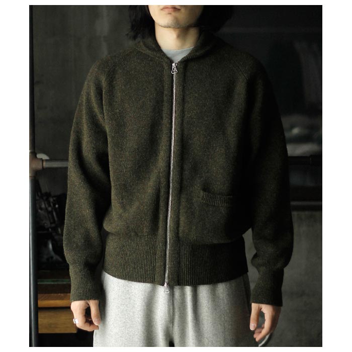 �������ץ����� Slopeslow �ϡ��ɥĥ����� �����åȥ��ɥ����� C-2 �˥å� �֥륾�� Hard twisted Shetland wool type C-2 Knit Blouson (1243008)