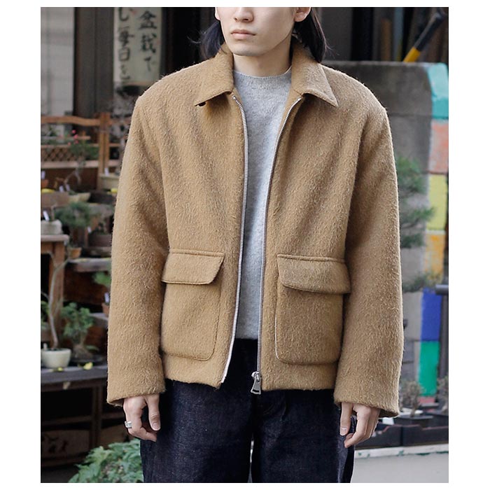 ����ƥ�� INTERIM ���֥�ե����� �إ��꡼ ����ѥ� ������ ���ݡ��ĥ��㥱�å� DOUBLE FACE HAIRY ALPACA WOOL SPORTS JACKET (IT24A013)