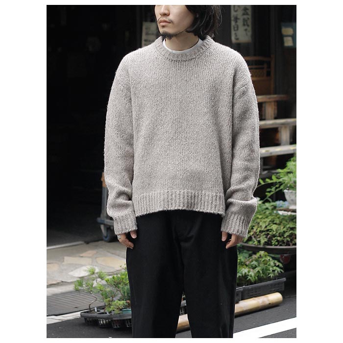 ����ƥ�� INTERIM �ϥ��ѡ��ӥå� 3������ �䥯 ����ѥ� ���롼�ͥå� �������� �˥å� HYPER BIG 3GG YAK ALPACA CREW SWEATER (IT24A211)